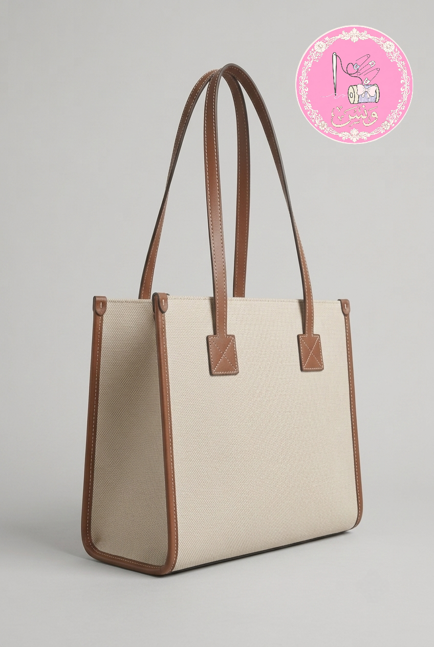 حقيبة كتف كلاسيكية بتصميم الفريسكور وجلد فاخر – Burberry Freya Tote