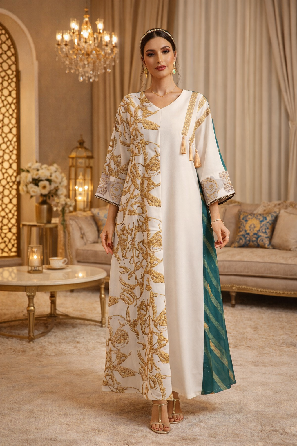 فستان بتصميم راقي يجمع بين الفخامة والراحة