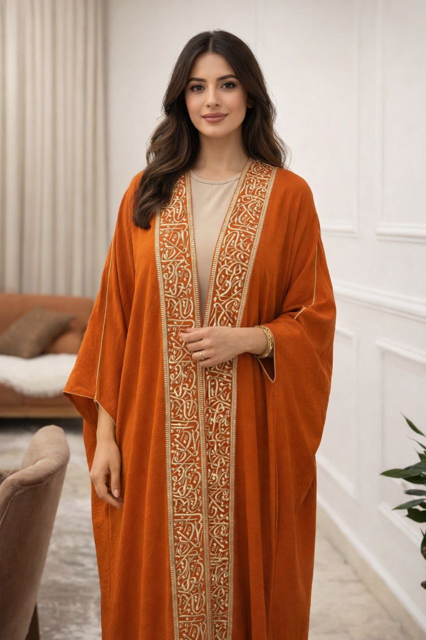 بشت فاخرة بتطريز ذهبي راقٍ