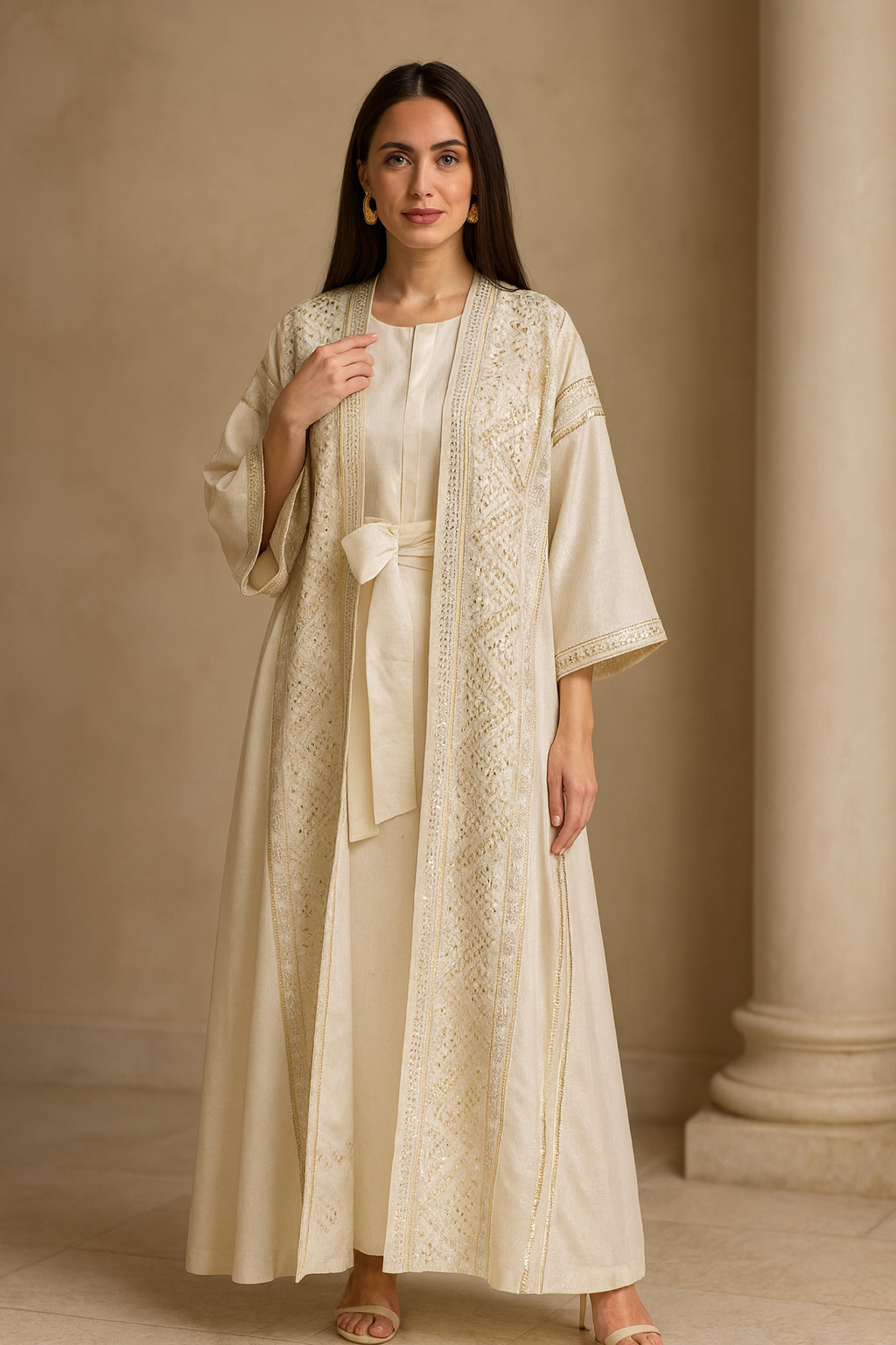 عباية فاخرة بتطريز ناعم – أناقة راقية لكل مناسبة