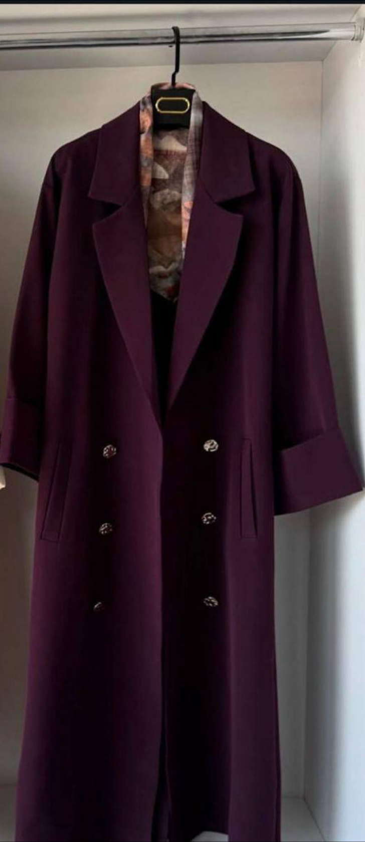 معطف شتوي كلاسيك بأزرار مزدوجة