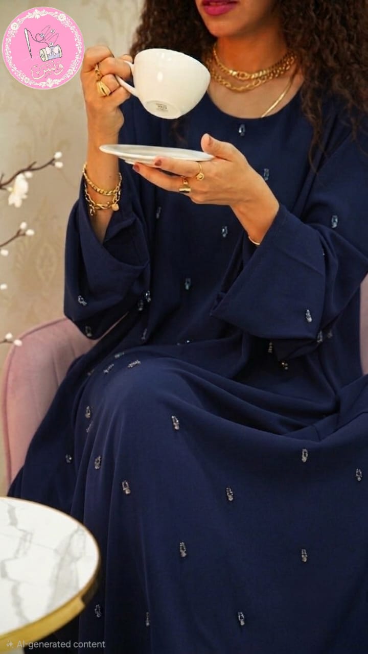 عباية كلاسيك بلمسات الكريستال والخرز الناعم – قصّة واسعة وألوان متعددة