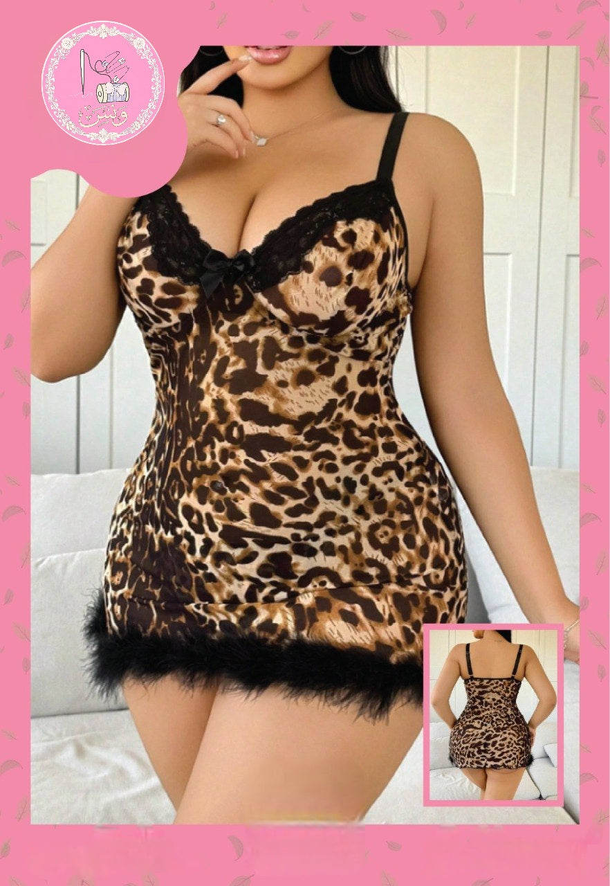 🐆 بيبي دول تاجر (نمر) جذاب بتقليم ريش ودانتيل