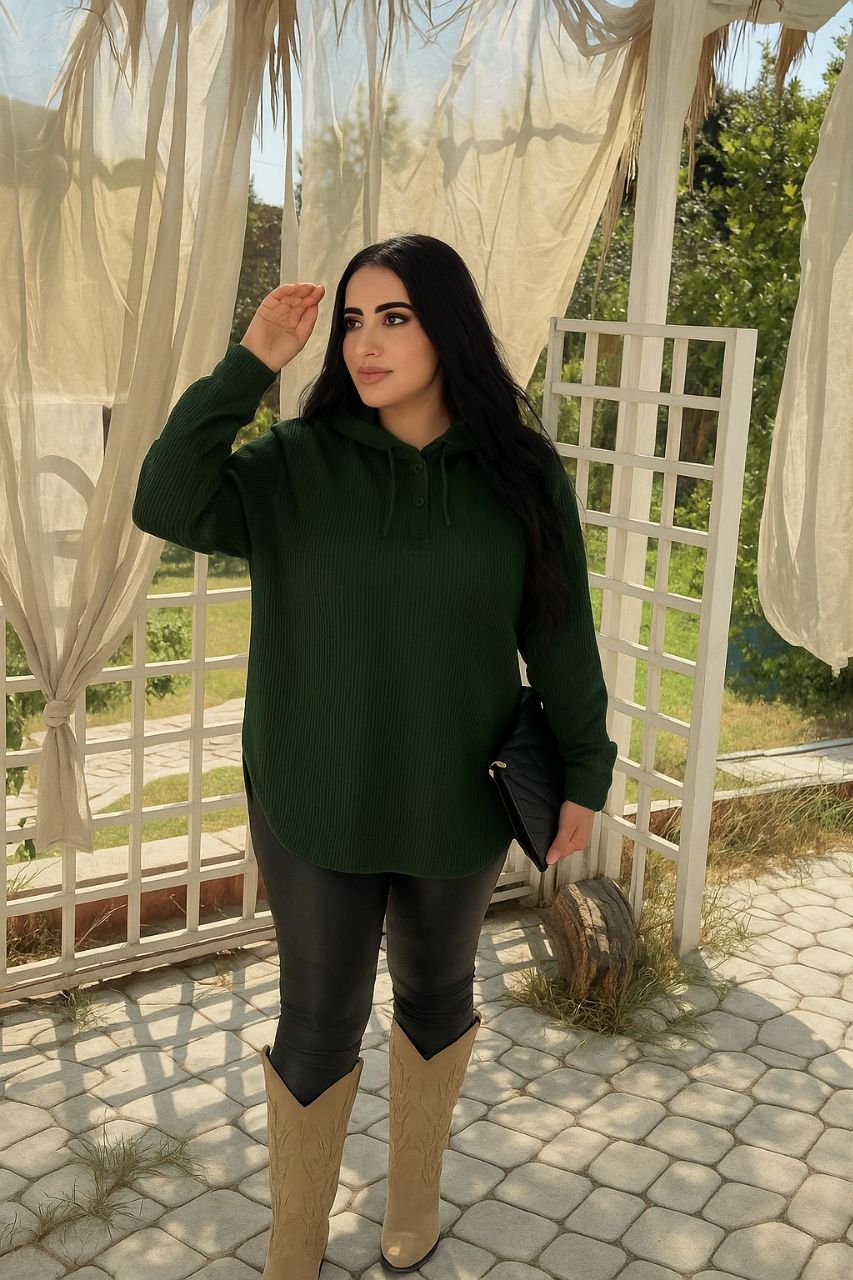 هودي انيق مصنوع من قماش مريح وخفيف بملمس مضلع