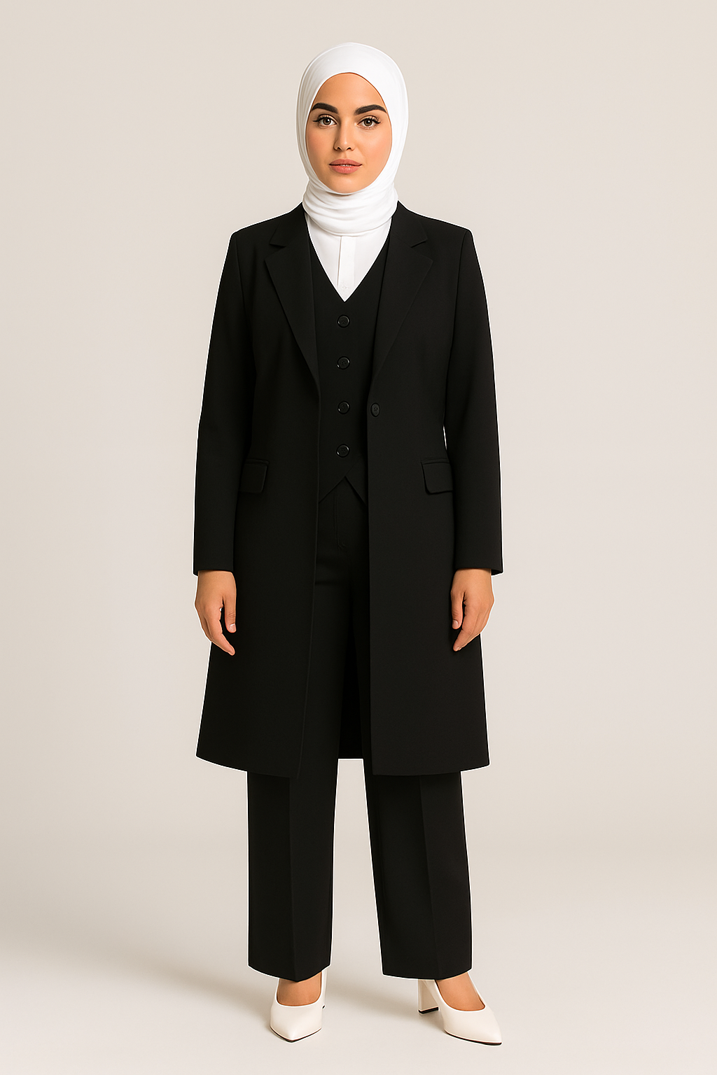 بدلة نسائية كلاسيكية أنيقة