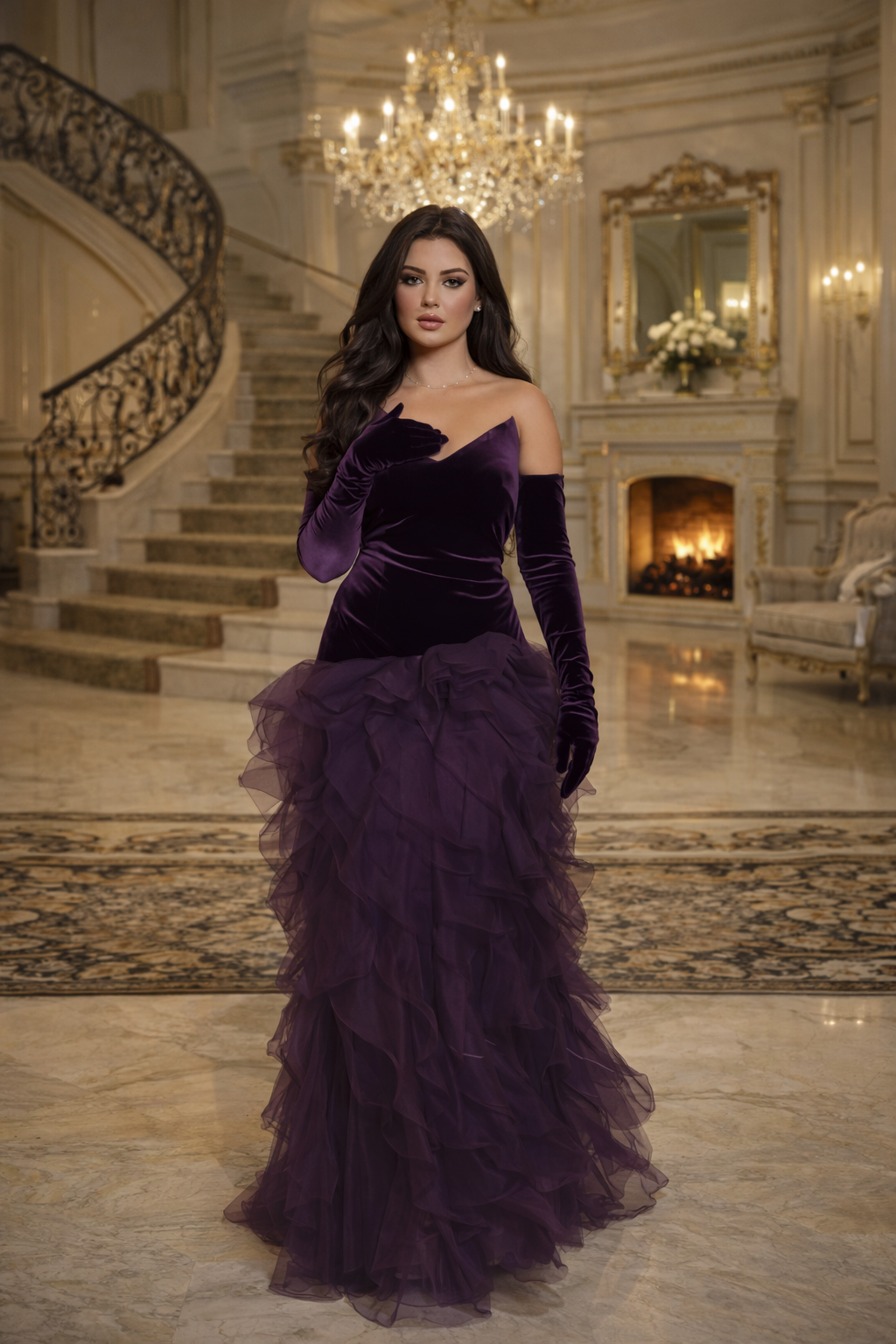 فستان سهرة بتفصيل راقي يبرز أناقتك في كل مناسبة