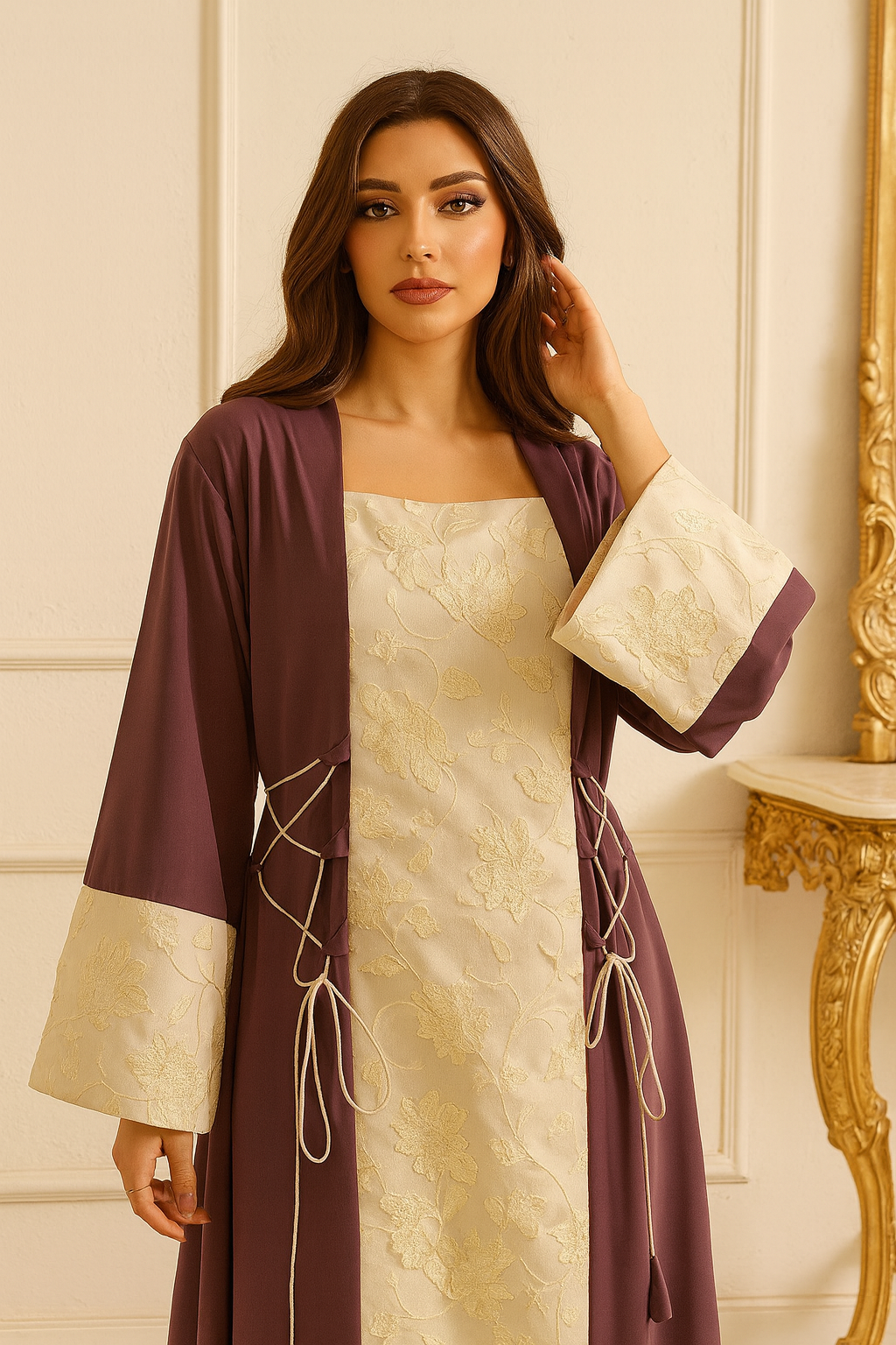 عباءة فخمة بتطريز راقٍ ولمسات أنثوية